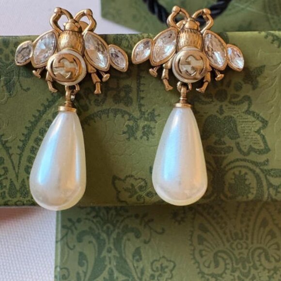 Gucci Iconic Pearl Earrings with Box & Dust Bag - Picture 2 of 5
